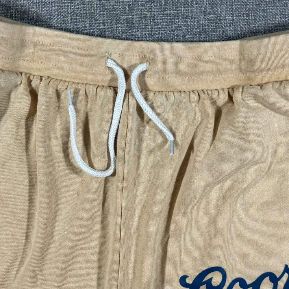 Coors Banquet Rodeo Graphic Sweat Shorts Men Small Tan Western Cowboy Americana